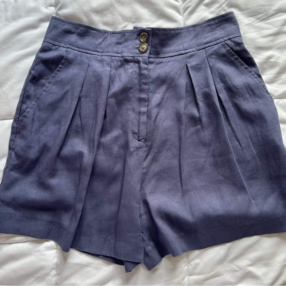 NWT Jason Wu Pleated Shorts High Waisted Linen Blend Summer Style Sz 6